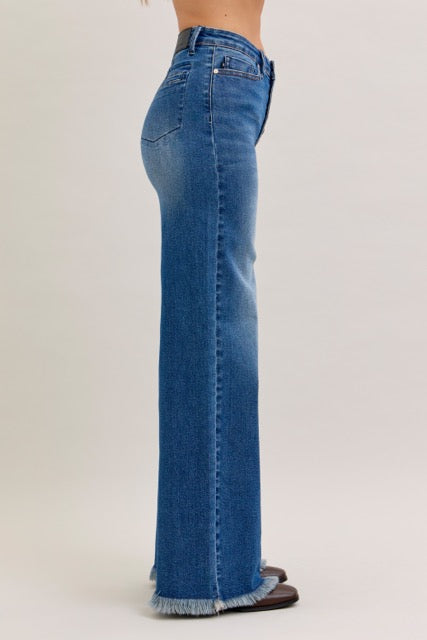 Karla High Waist Straight Jeans side view showing straight fit