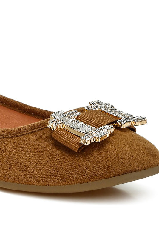 Prajik Tan Ballerinas close-up showing sparkling buckle design
