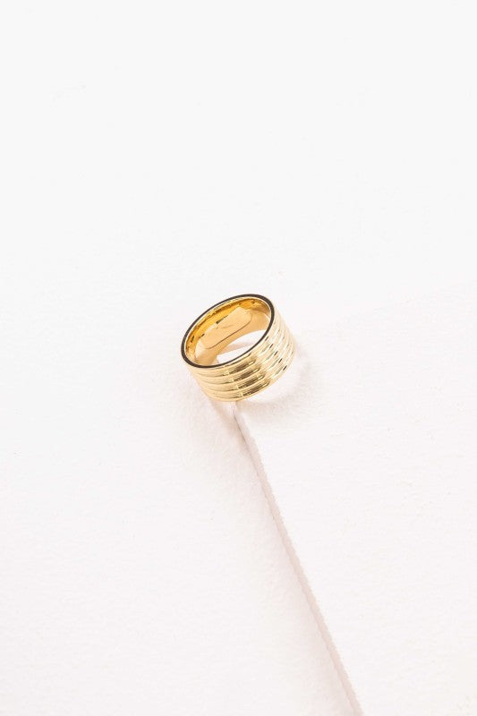 Side view of Golden Hour Ribbed Band showing ribbed detail