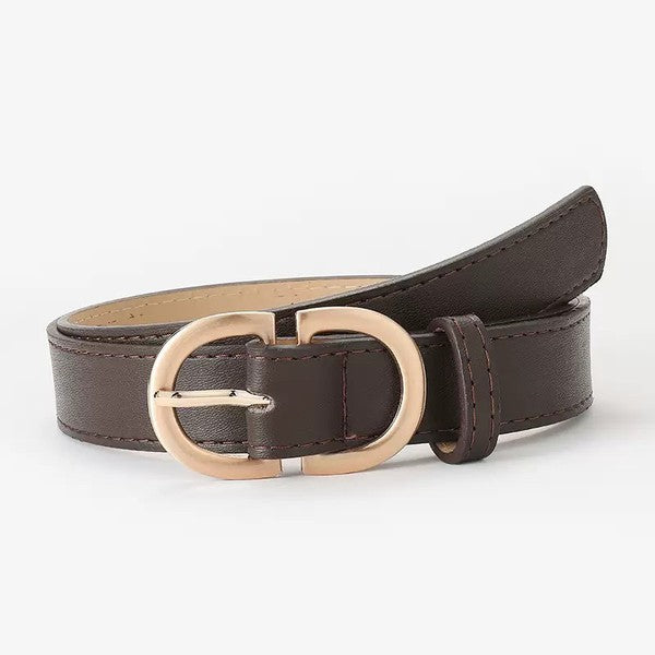 Darcy D-Ring Belt – Vegan Leather with Gold Hardware