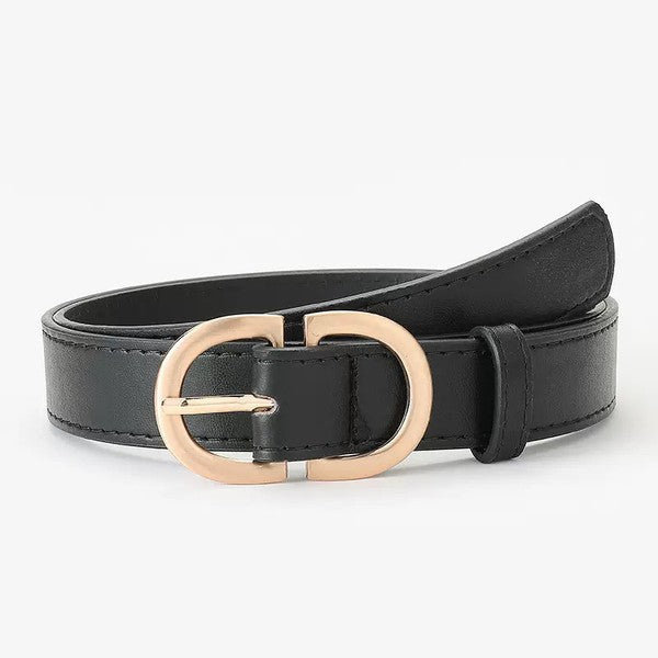 Darcy D-Ring Belt – Vegan Leather with Gold Hardware