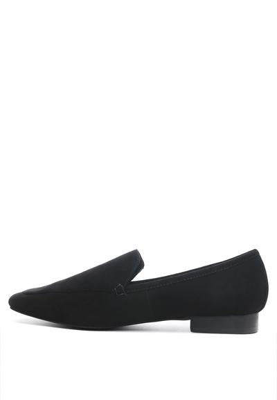 Inside, side view of Julia Blak Leather Pointed Loafers.