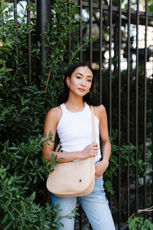 Marissa Crossbody Bag - Vegan Leather, Gold Hardware, Convertible Straps