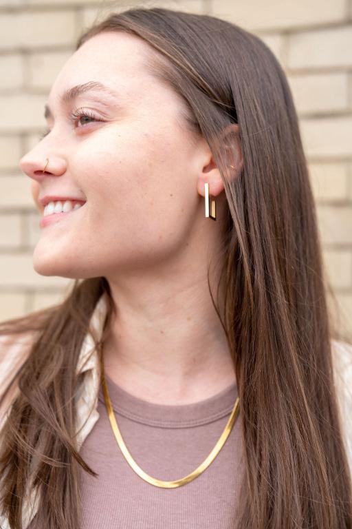 Goldi Luxe Silver Square Hoops – Unique Design, Stainless Steel