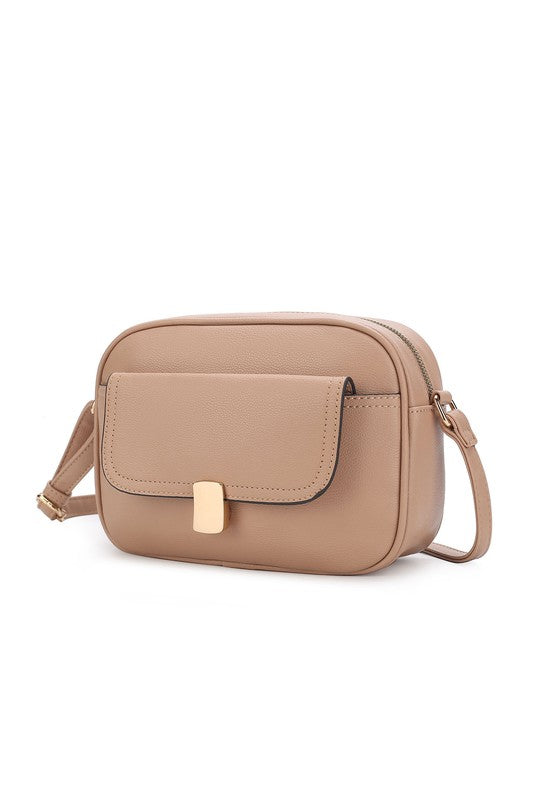 Michaela Vegan Leather Shoulder Bag – MKF Collection, Gold-Tone Hardware