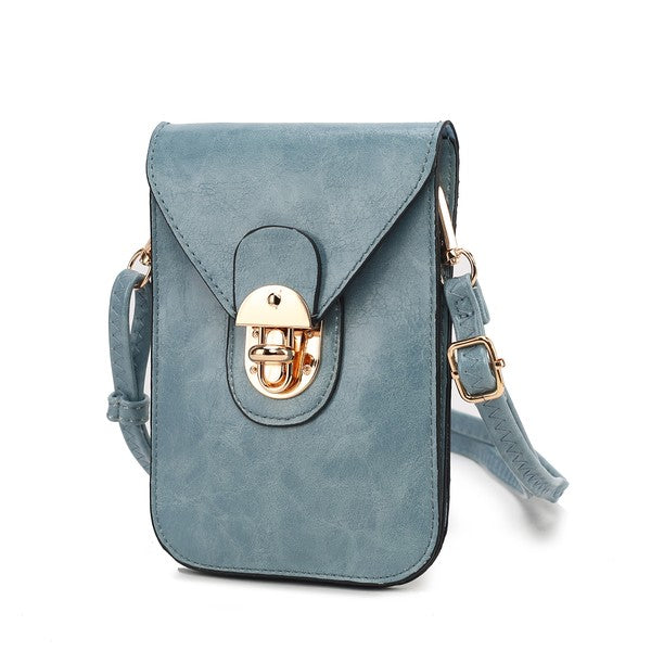 Denim MKF Havana vegan leather phone crossbody bag