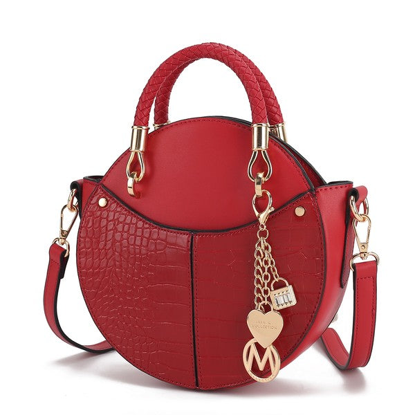 Red Nobella Croco Crossbody MKF Collection by Mia K. with structured silhouette.