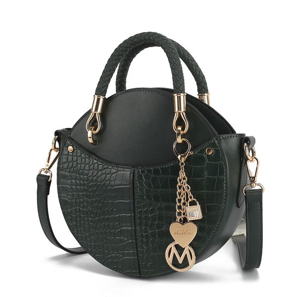 Olive Nobella Croco Crossbody MKF Collection by Mia K. with crocodile-embossed finish.