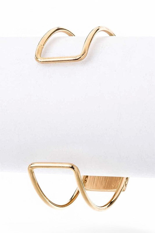 Back view of Lyric Matte Gold Adjustable Open Cuff showing open adjustable band.