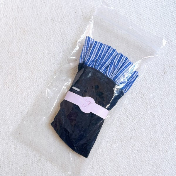 Packaged Oh So Chic Plaid Ruffle Socks ready for gifting.
