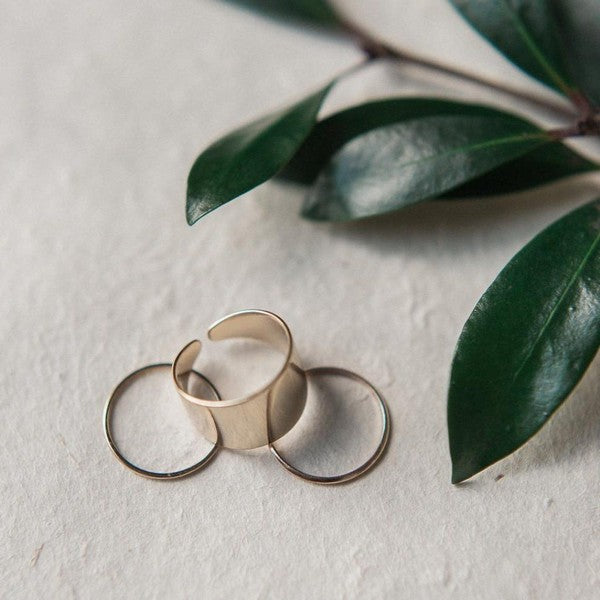 Fay Thick Wrap Ring – Adjustable in Gold, Silver, and Rose Gold