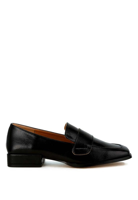 Jovana Metallic Penny Loafers - Vegan Leather, Square Toe