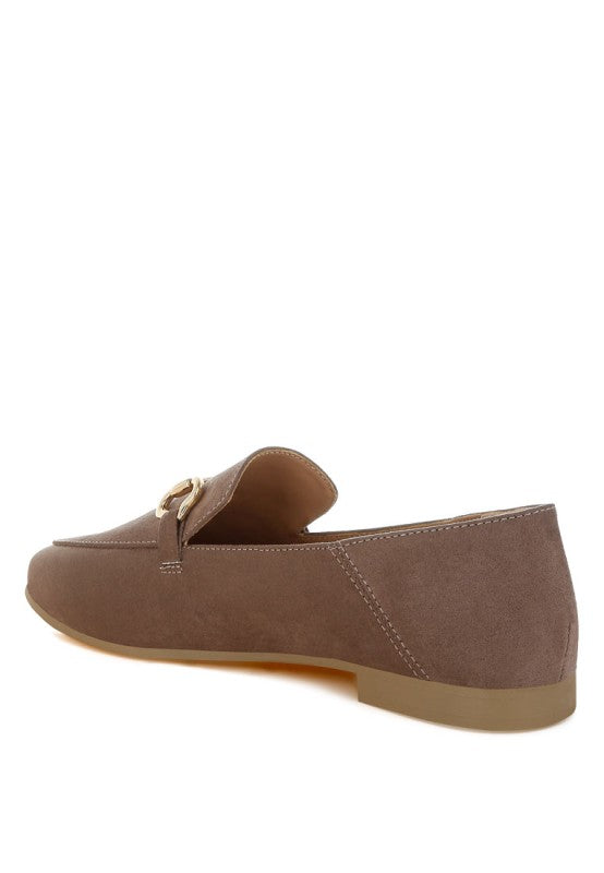 Inside angle of Taupe Noltas Loafers highlighting sleek shape.