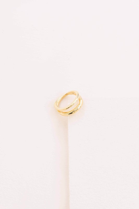 Gold Double Layer Ring showcasing polished stacked band design.