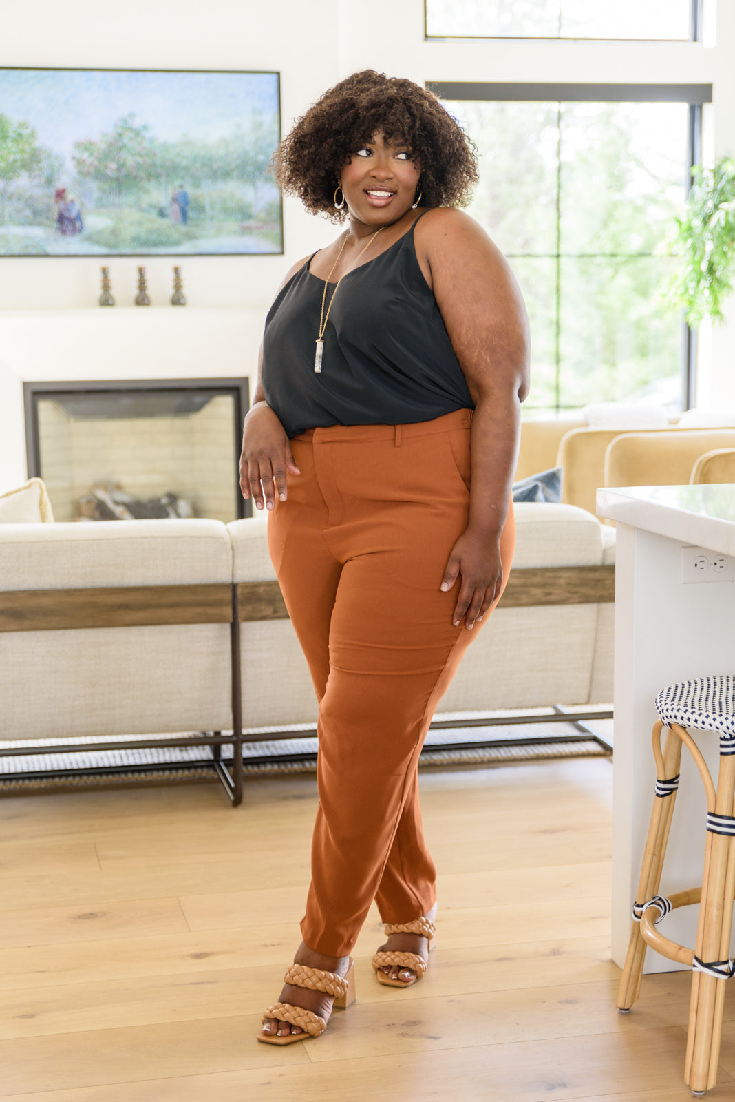 Essie plus size tank top in black – flattering v-neckline and relaxed silhouette for everyday wear.