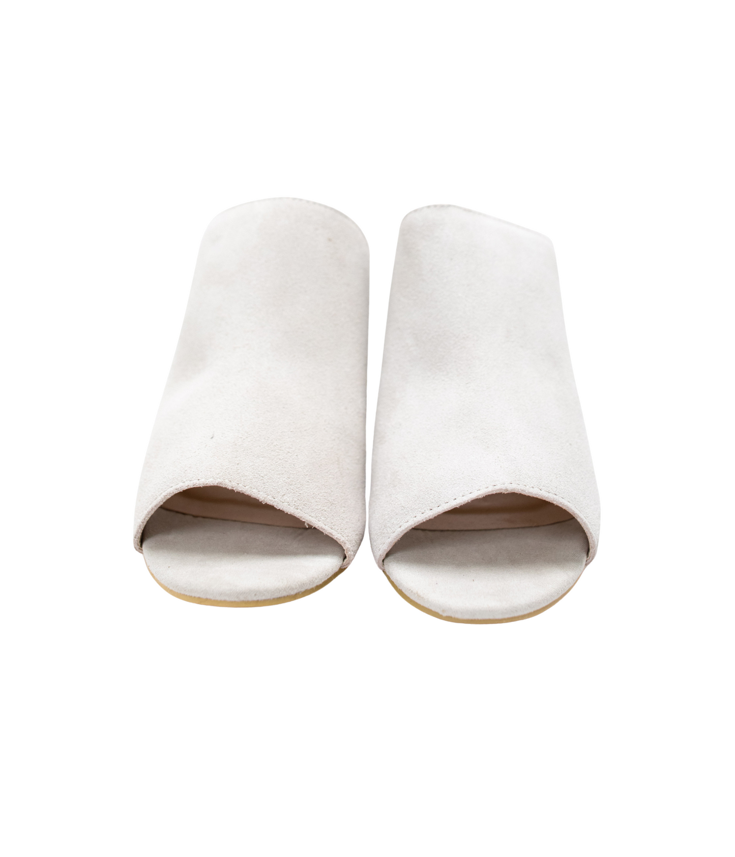 Helena Ice Suede Heeled Sandals - Light Gray, Raffia Heel