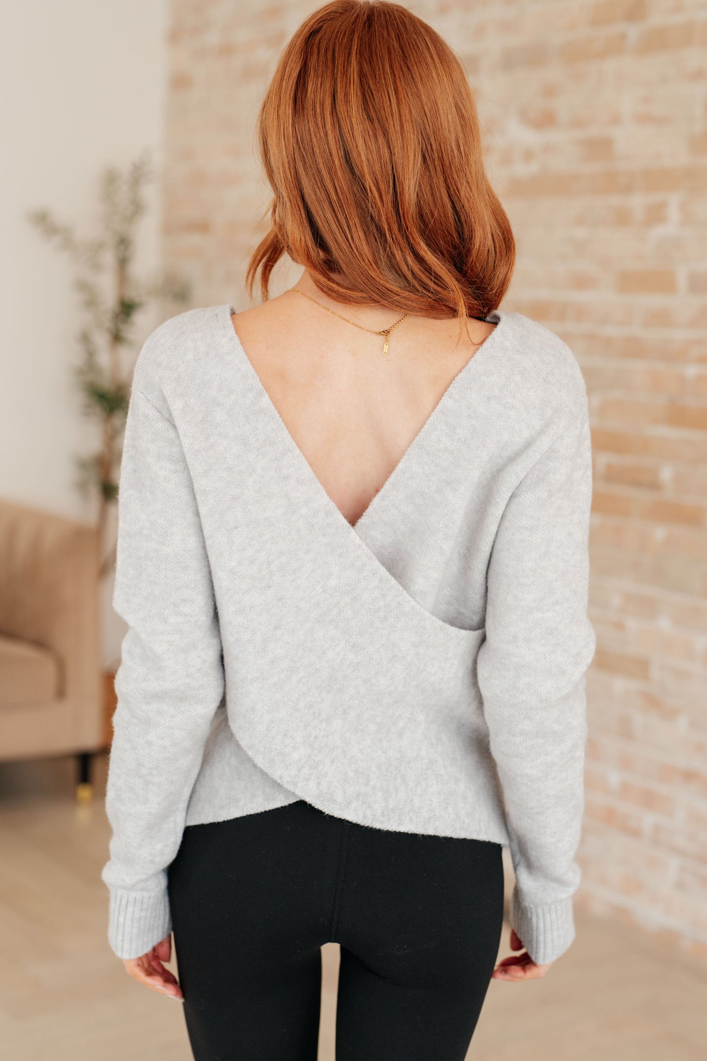 Back wrap view of Lana Sweater