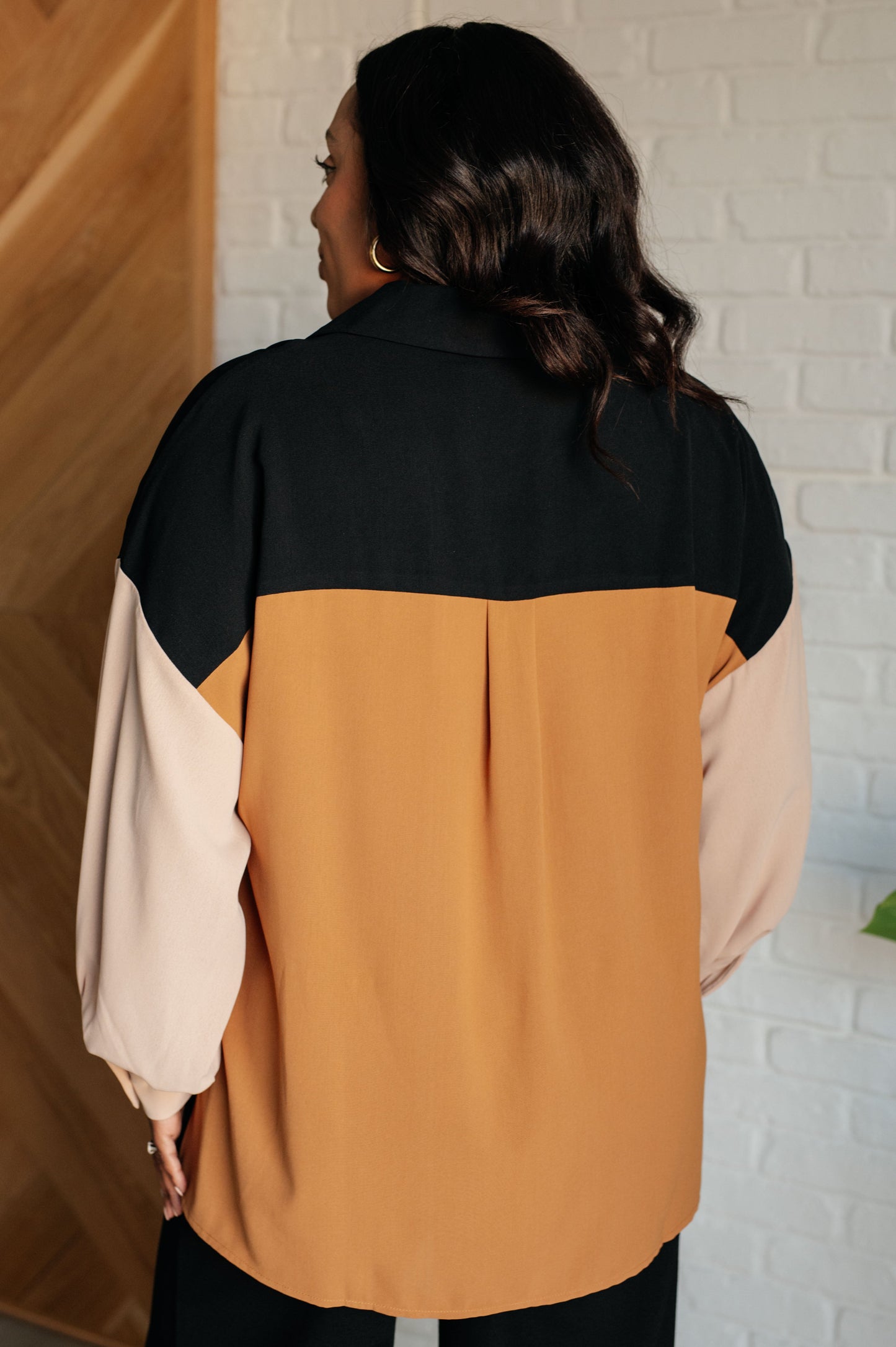Adley Colorblock Button Up – Oversized, Balloon Sleeve