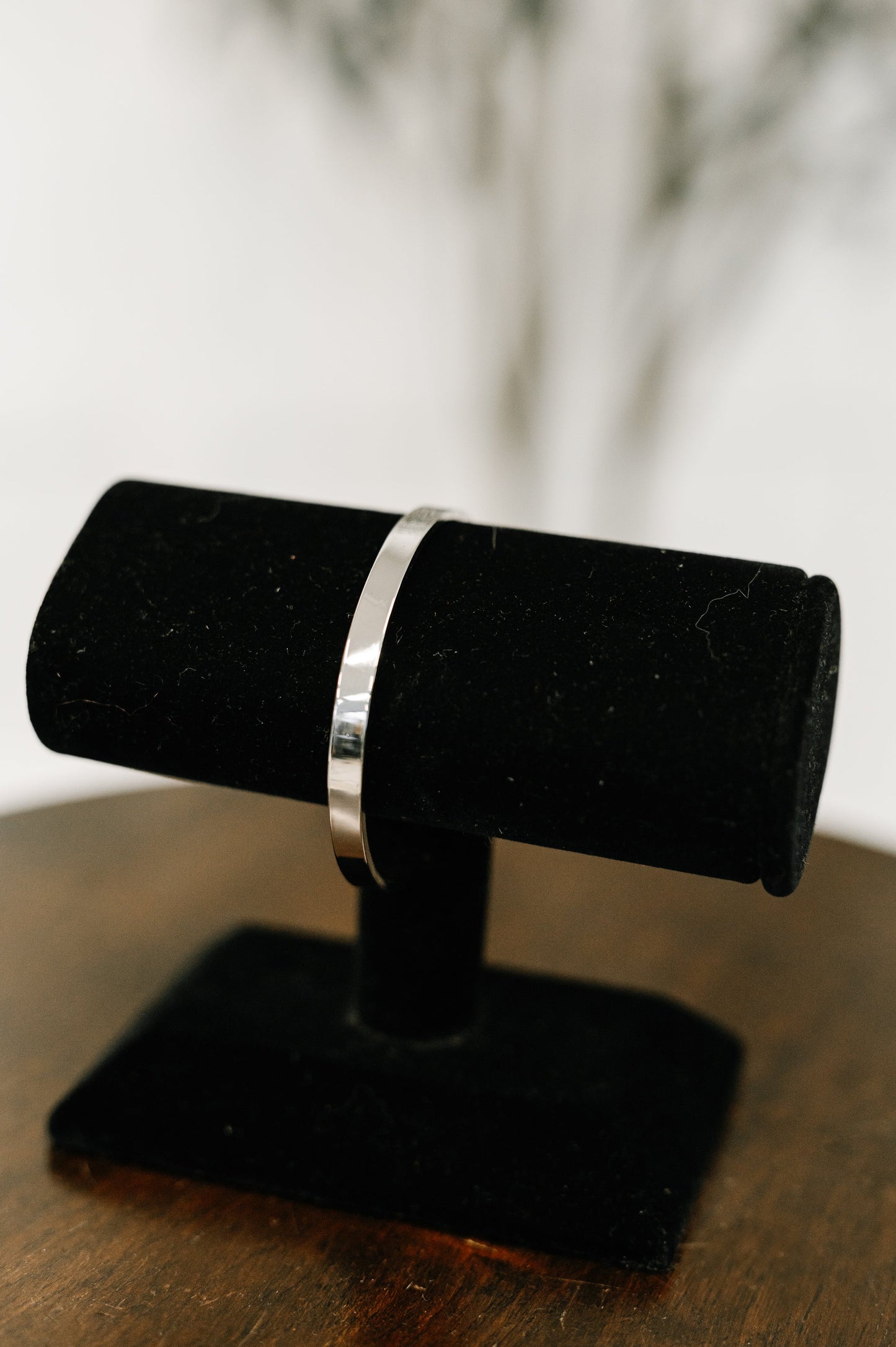 Shelby Classic Silver Bangle gift idea for women, minimalist adjustable silver jewelry.