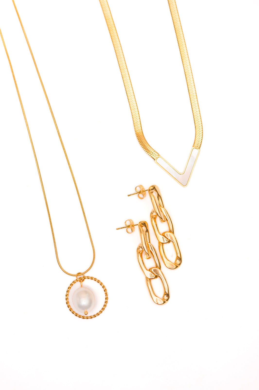 Take for Granted Jewelry Bundle - Pearl Necklaces & Paperclip Earrings