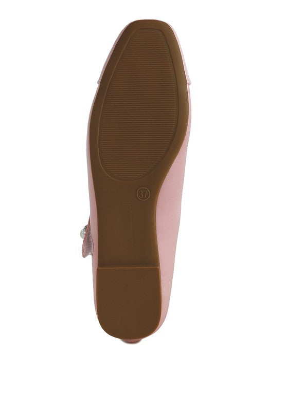 Pink Albi Mary Jane Flats bottom sole view