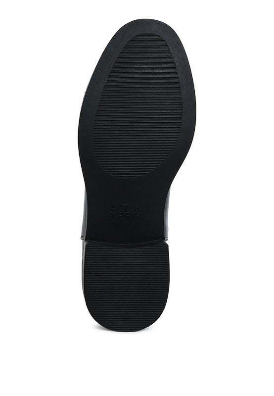 Bottom view of Tripoli Stacked Heel Chelsea Boots showing durable TPR sole and stacked block heel.