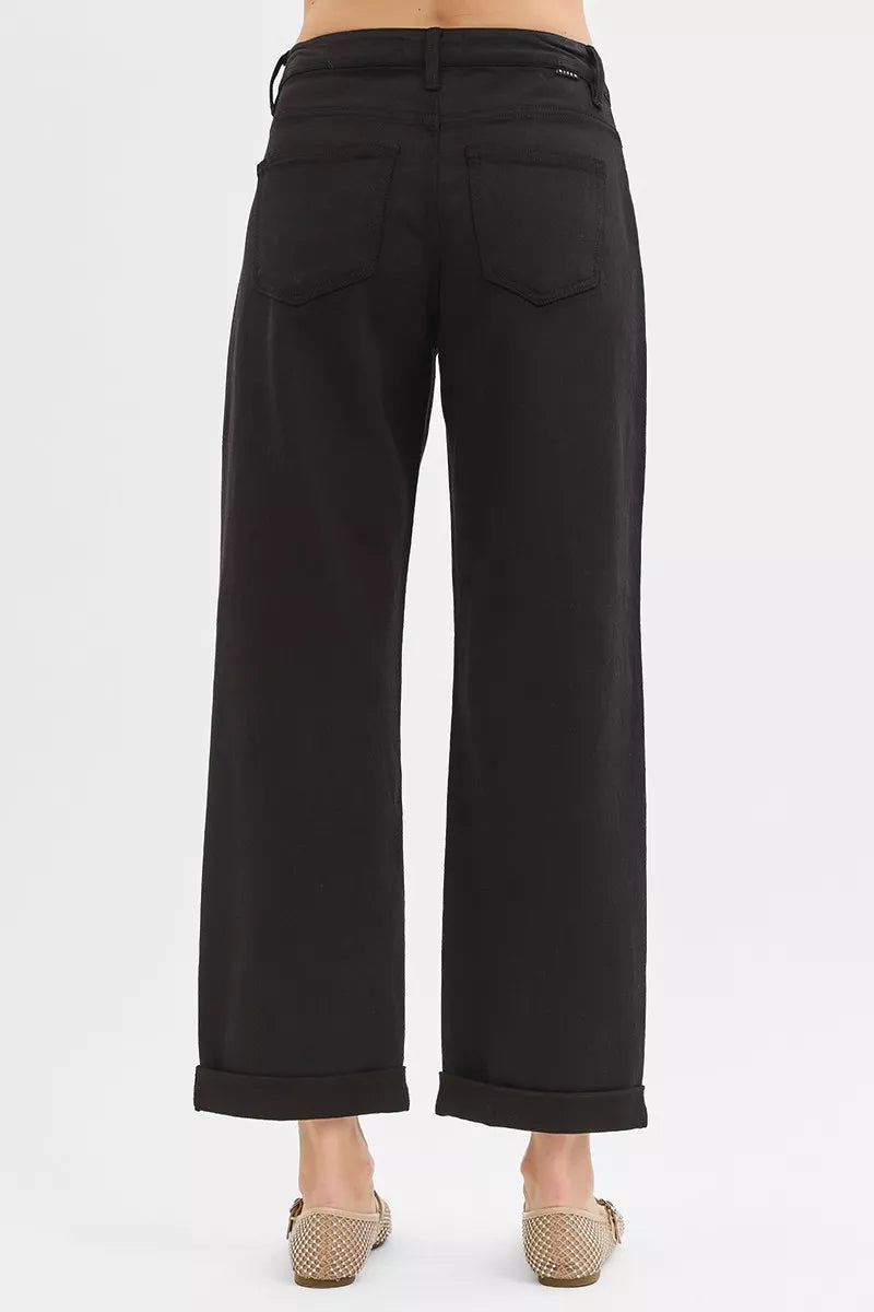 Back view of Trina Black Relaxed Fit Jeans – five-pocket detail.