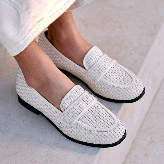 Casual outfit paired with Ned Woven Loafer for polished comfort.
