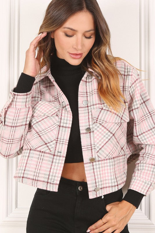 Margie Plaid Crop Jacket