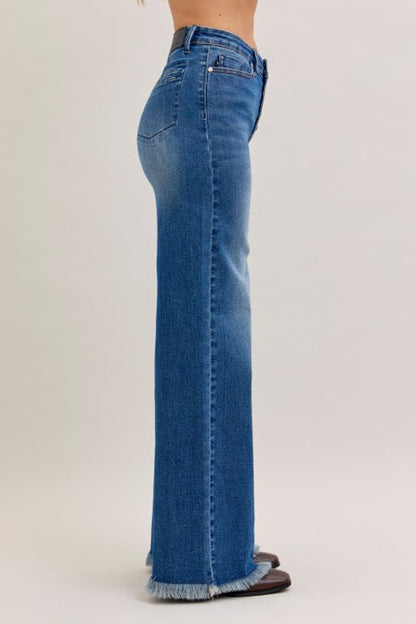 Karla High Waist Straight Jeans side view showing straight fit