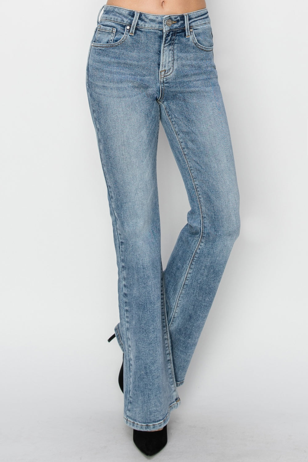 Kimber Mid Rise Bootcut Jeans By Risen