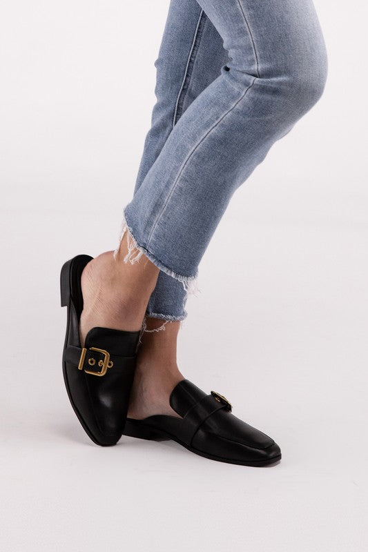 Shalice Buckle Loafer Slides – Chic and Comfortable Flats