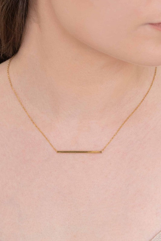 Koa Modern Minimalist Bar Necklace