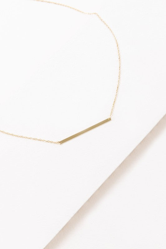 Koa Modern Minimalist Bar Necklace