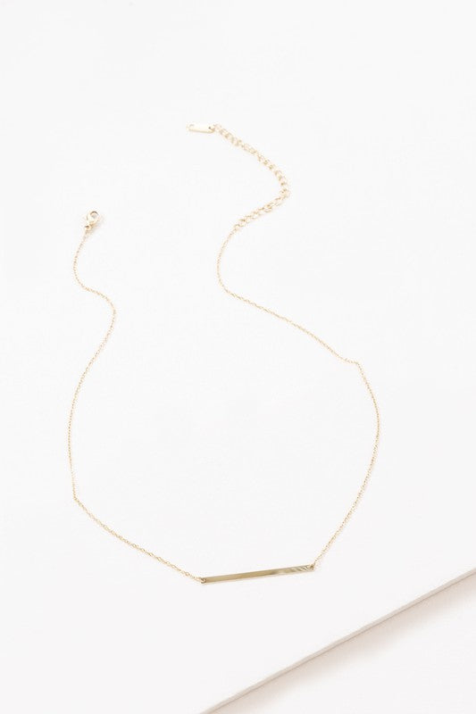 Koa Modern Minimalist Bar Necklace