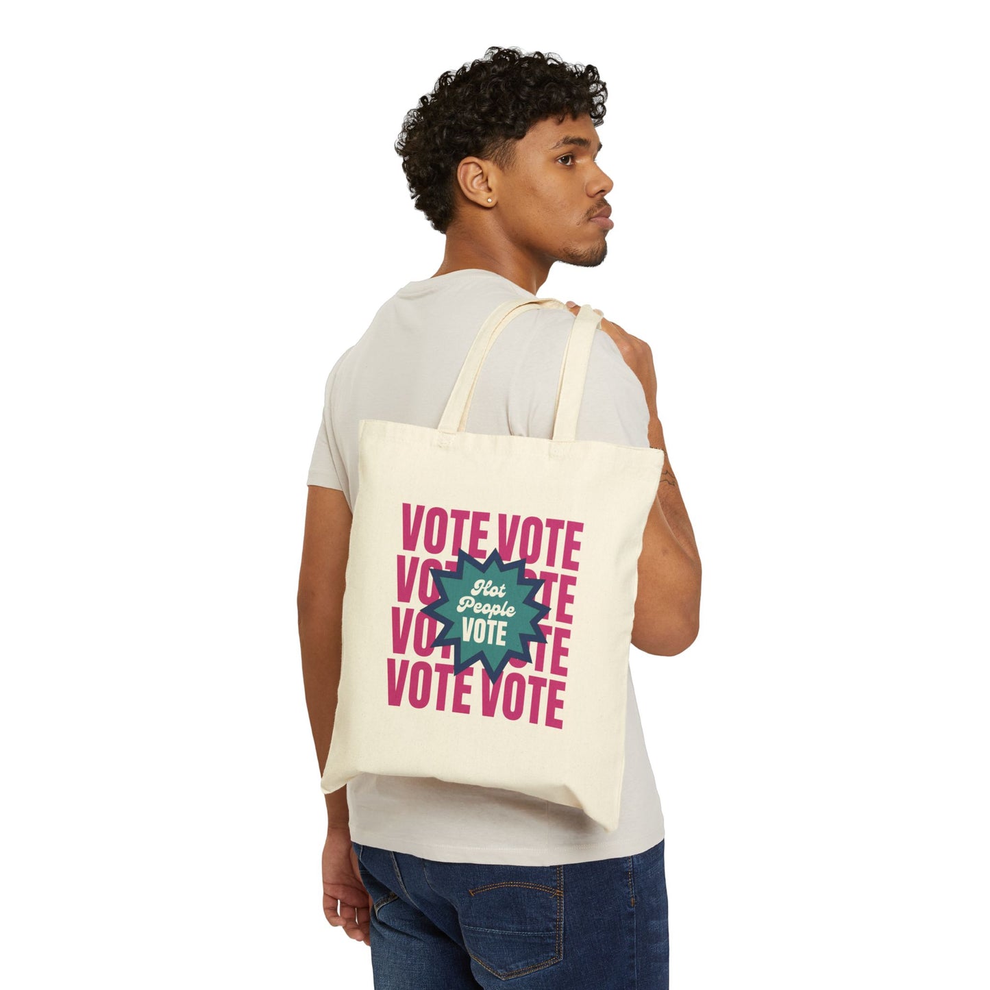 Hot People Vote Tote - Cotton Canvas Tote Bag