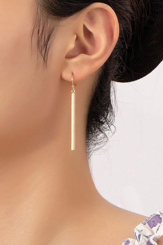 Minimalist Match Stick Drop Earrings