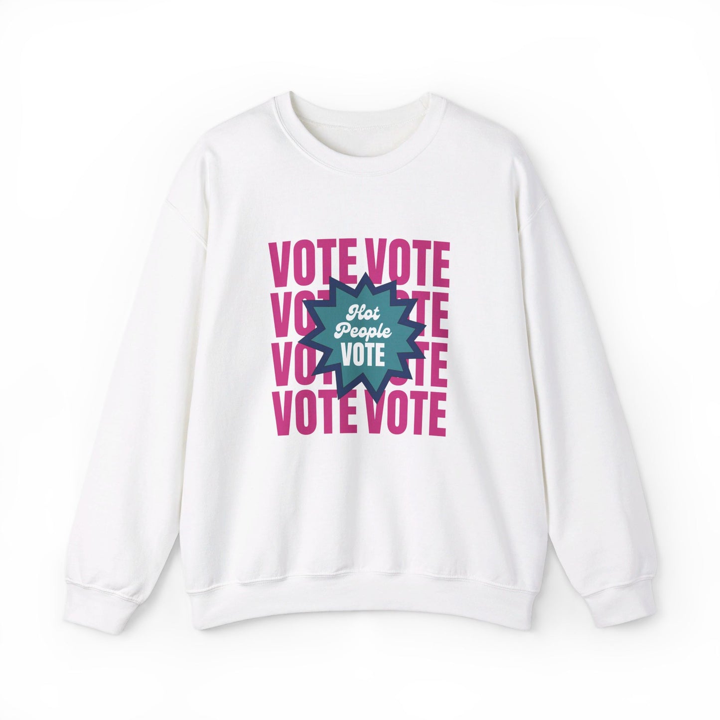 Hot People Vote - Pink Unisex Crewneck Sweatshirt