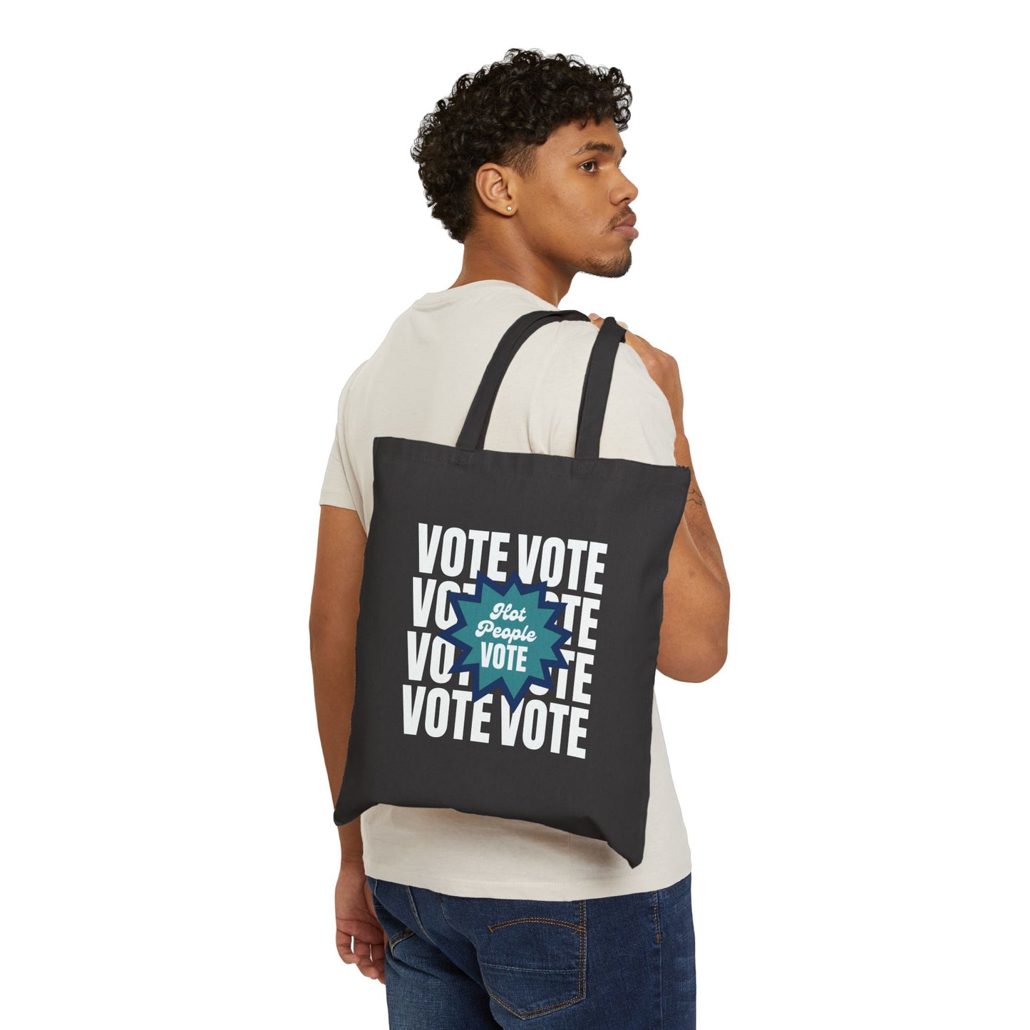 Hot People Vote Tote - Cotton Canvas Tote Bag