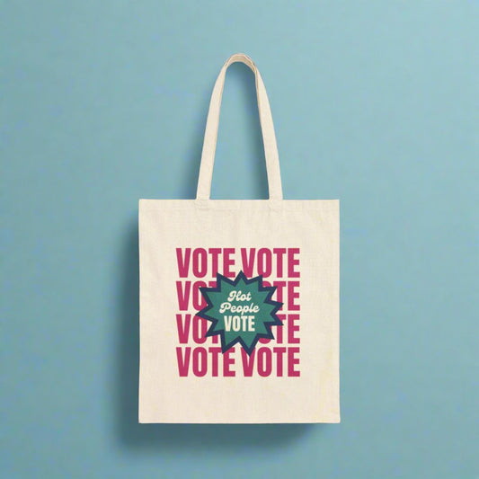 Hot People Vote Tote - Cotton Canvas Tote Bag