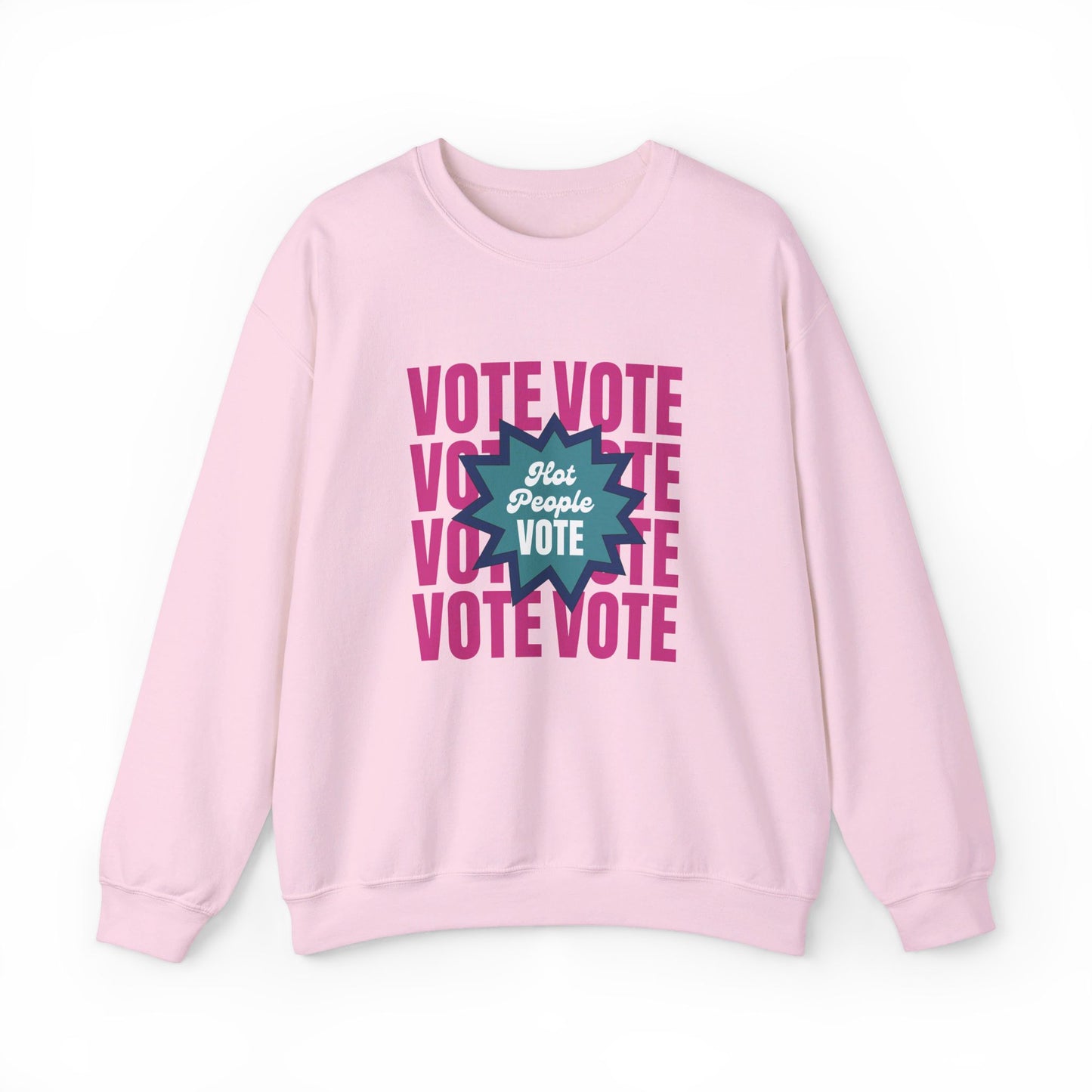 Hot People Vote - Pink Unisex Crewneck Sweatshirt