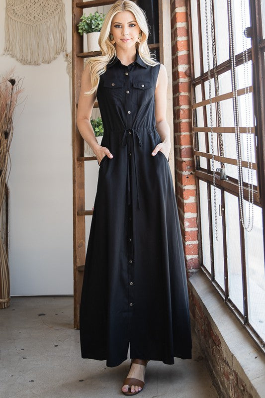 Darian Button Down Maxi Dress