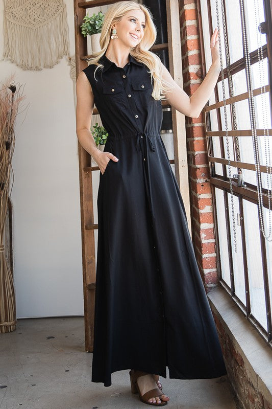 Darian Button Down Maxi Dress