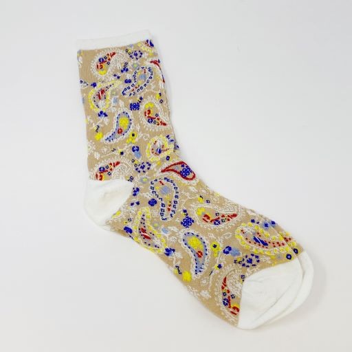 Kembrie Pretty Paisley Socks Set - 2-Pack, Navy & Taupe, One Size, Cotton Blend