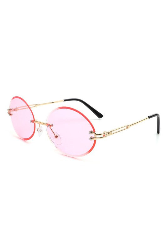 Adeline Round Oval Rimless Circle Vintage Sunglasses