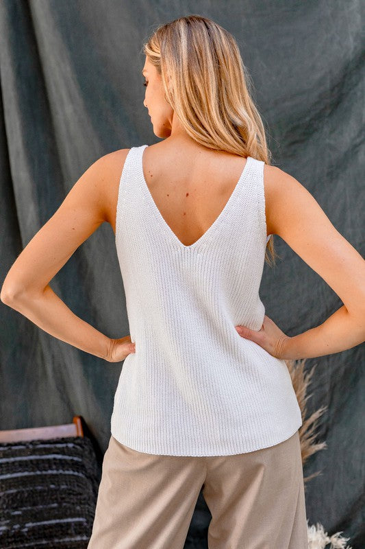 Halia Front and Back Deep V-Neck Tank Top