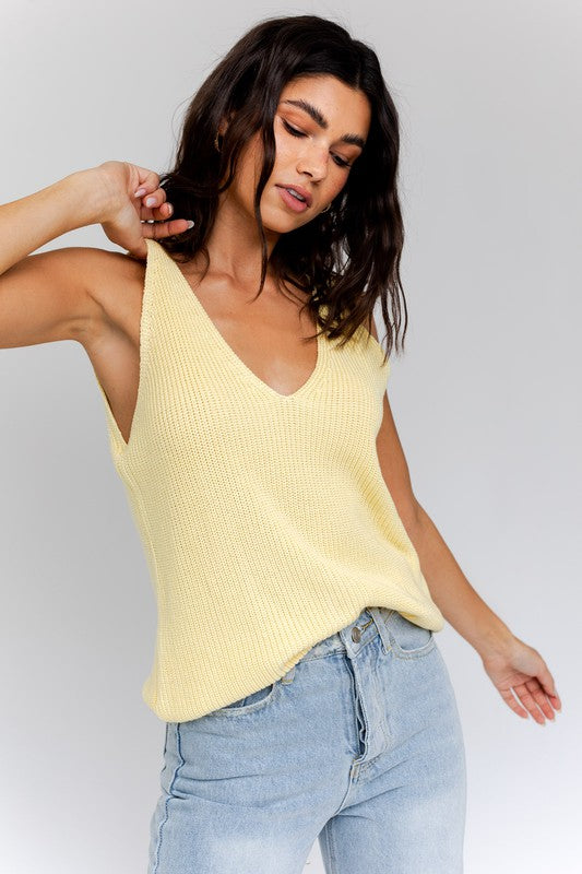 Halia Front and Back Deep V-Neck Tank Top