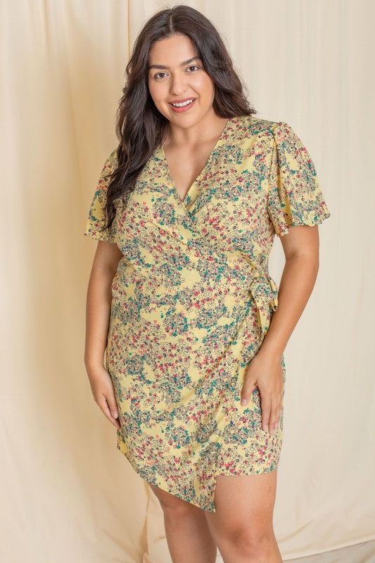 Kyla Ditsy Floral Wrap Dress