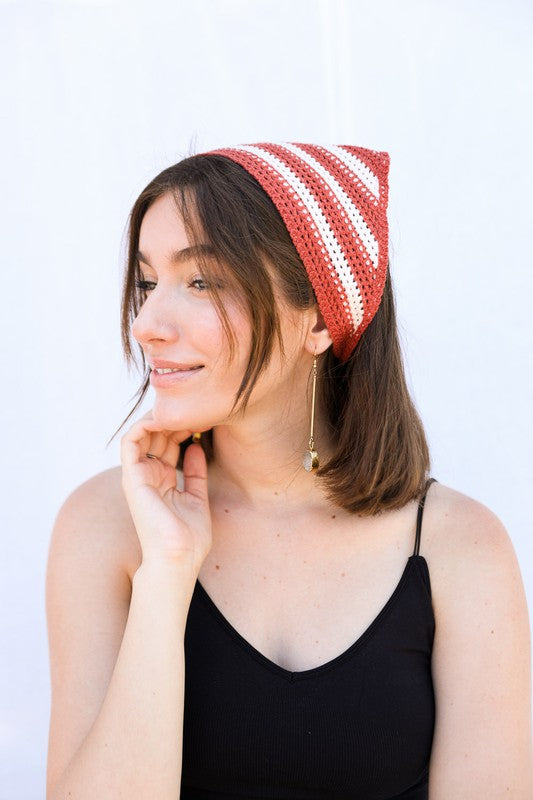 Crochet Stars and Stripes Hair Bandana