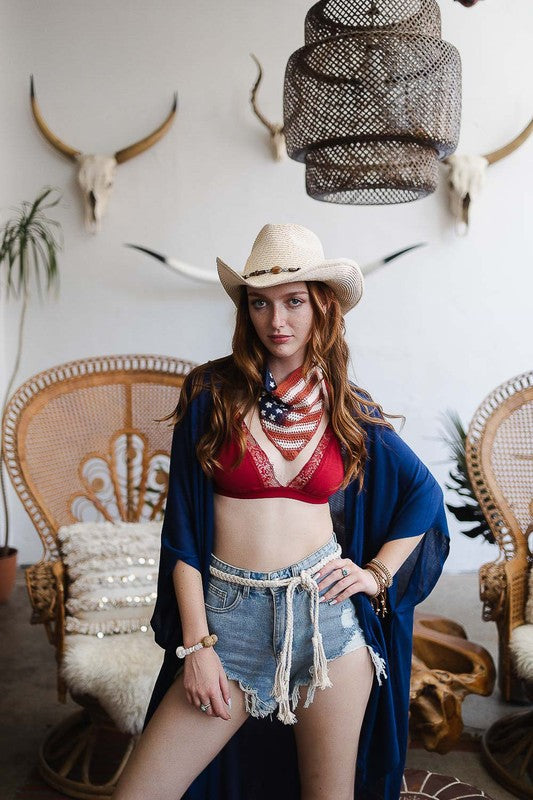 Crochet Stars and Stripes Hair Bandana